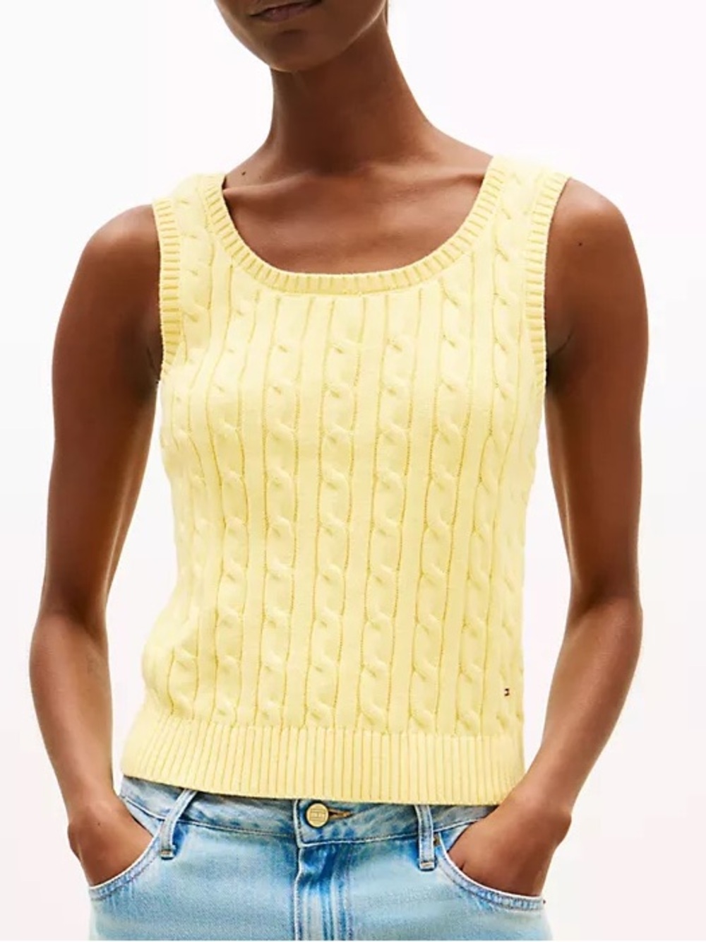 Tommy Hilfiger Yellow Cable Knit Tank
